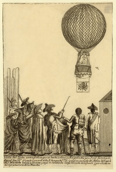 View of the balloon ascent before their majesties and the royal family in which Mr. Vicente Lunardi participated on January 8, 1793, published 1793 by Italian School